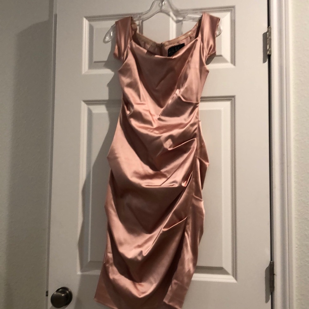 Nicole Miller Pink Sateen Cocktail Dress